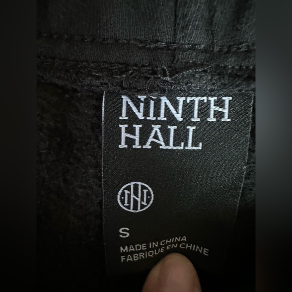 Ninth Hall Black Stash Wide Leg Cargo Sweatpants Men Sz S Skater Gym Y2K, Grunge - Picture 7 of 9